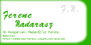 ferenc madarasz business card